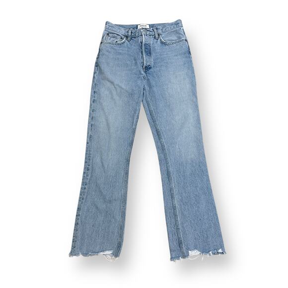 AGOLDE Relaxed Boot Jeans in Curio Size 25 Mid Rise Raw Hem Button Fly - Picture 4 of 13